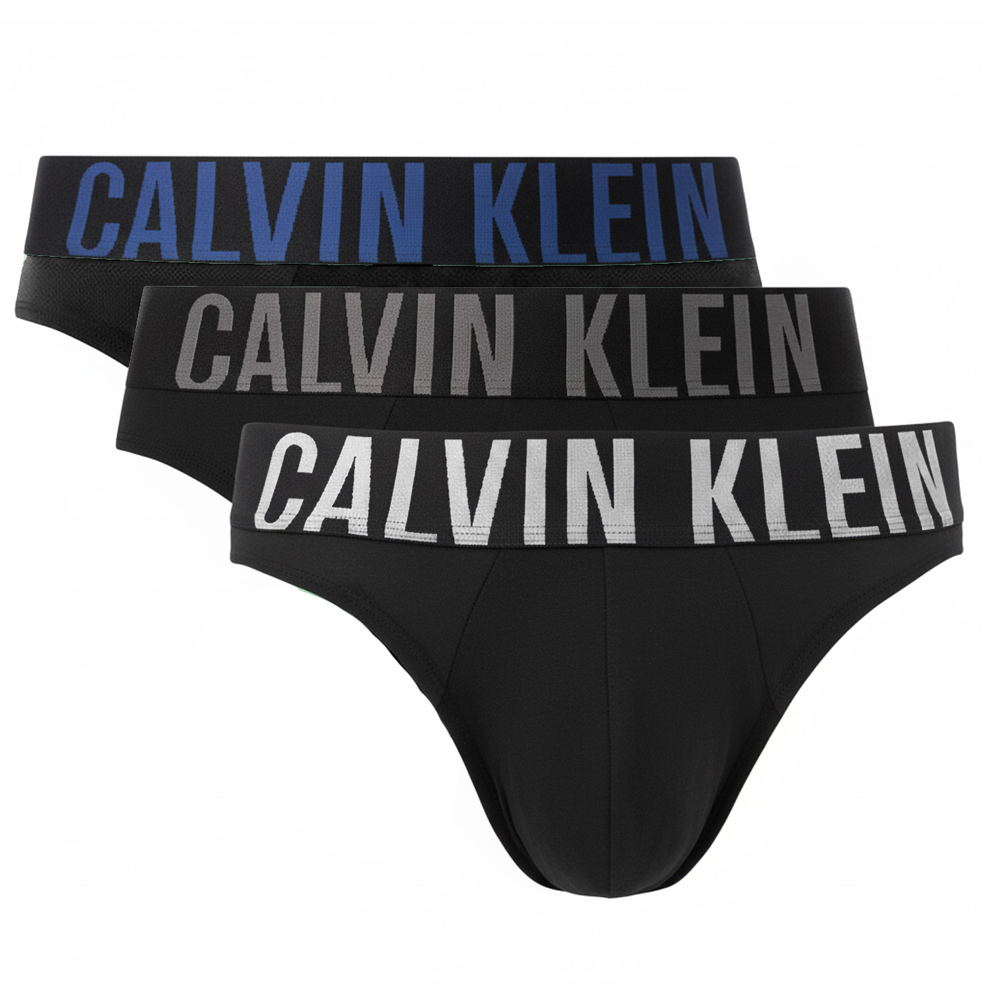 Calvin Klein Intense power slips 3-pack zwart met gekleurd logo
